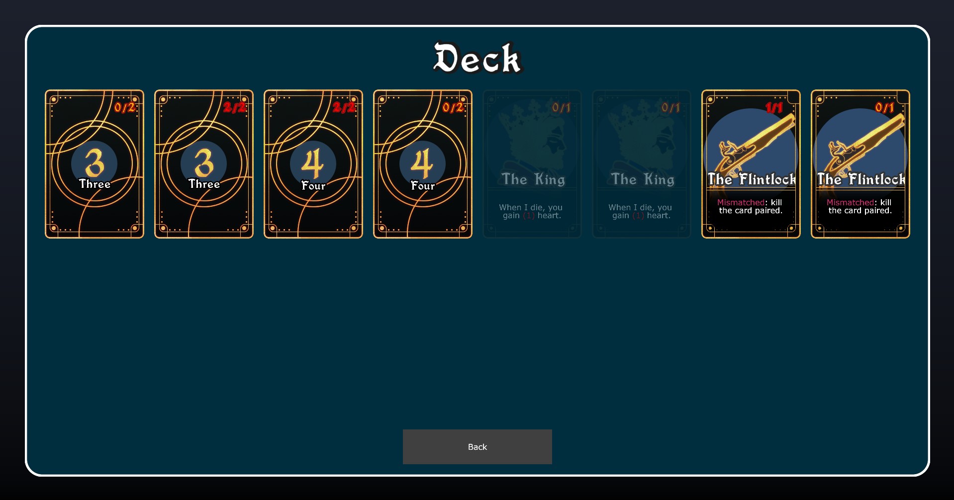 Old version of the deck menu.