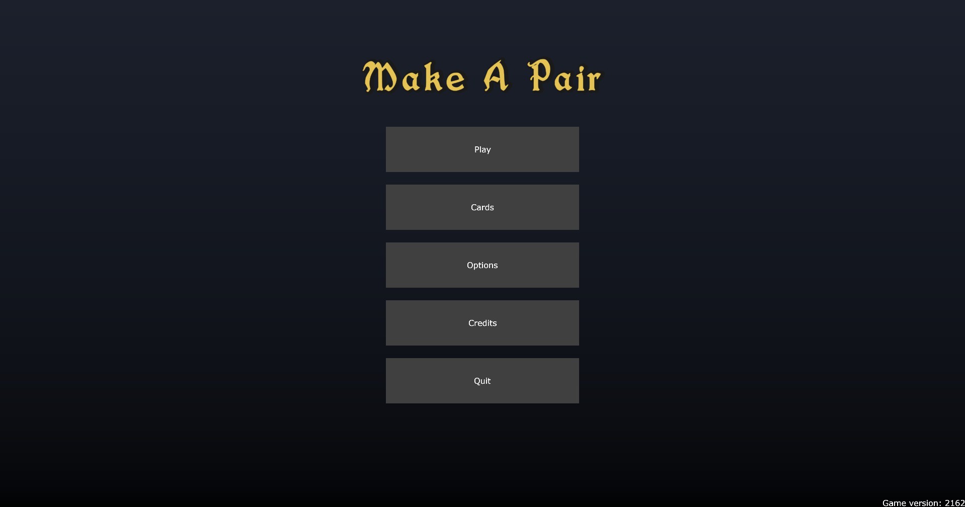 Old version of the main menu.