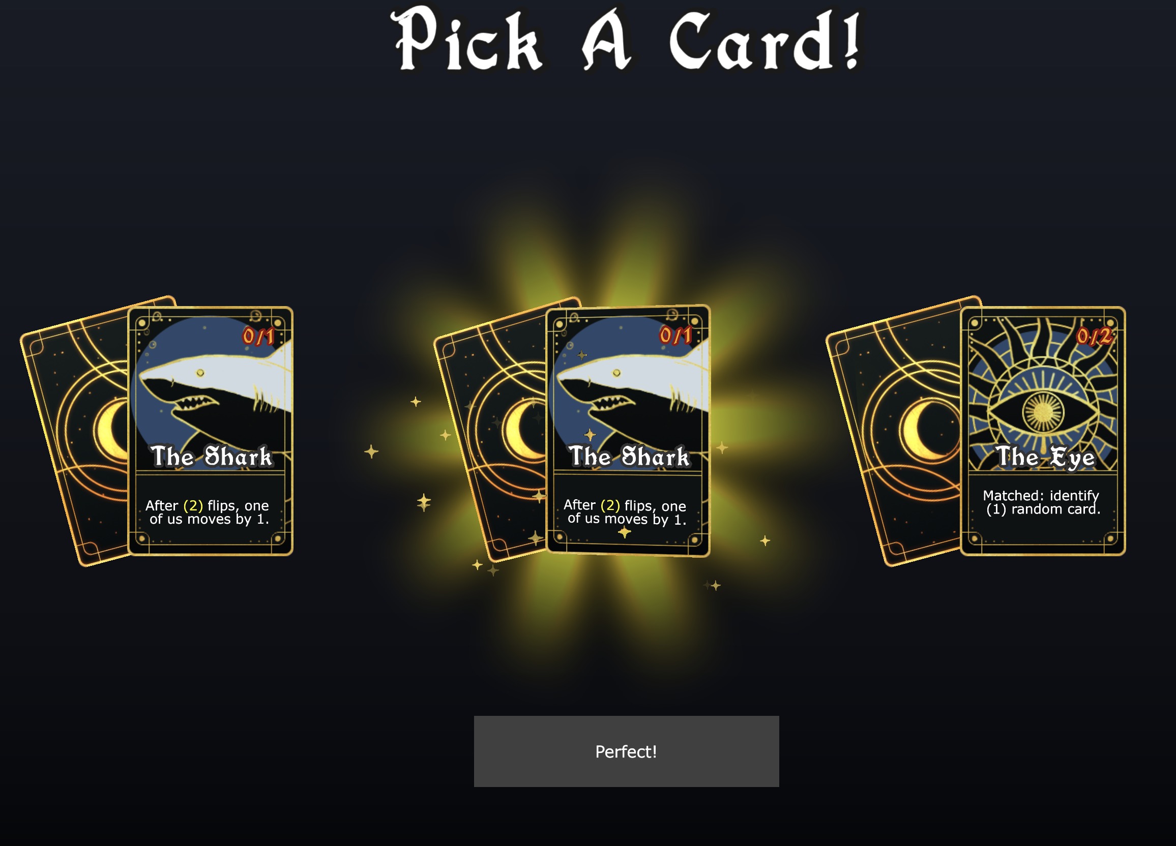 A card selection showing duplicate cards.