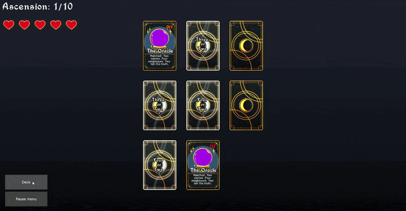 Deck view sliding in and out animation.